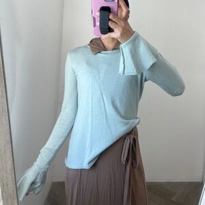 For Love And Lemons Soft Blue Knit Top